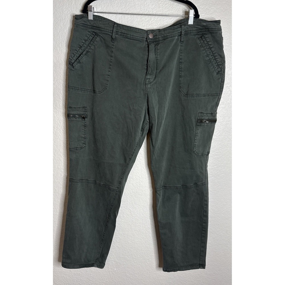 Ava Viv Womens‎ 26W Jegging Super Stretch Olive Green Cargo Pants Utility Pocket